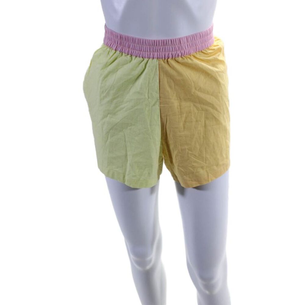 Its Now Cool Women's Elastic Waist Color Block Casual Shorts Size S